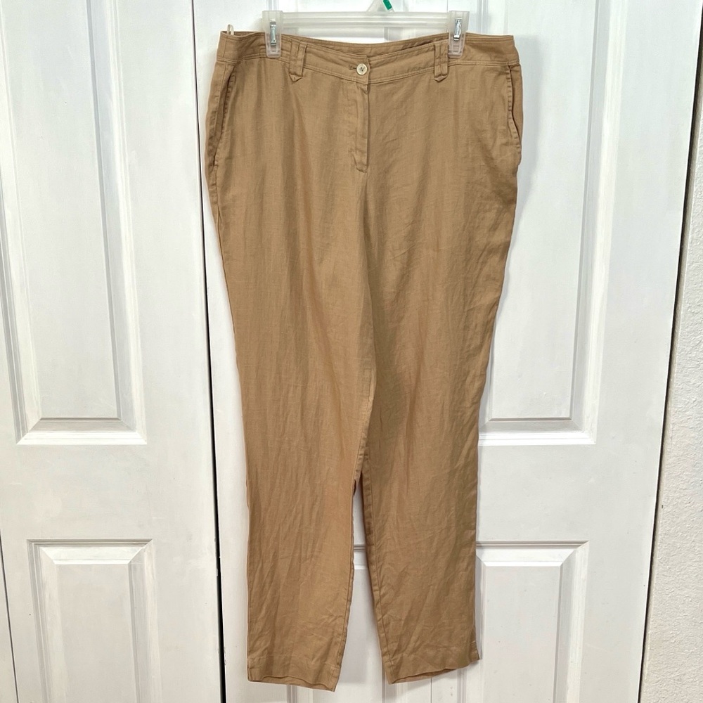 Jones New York Tan Linen Pants Size 12